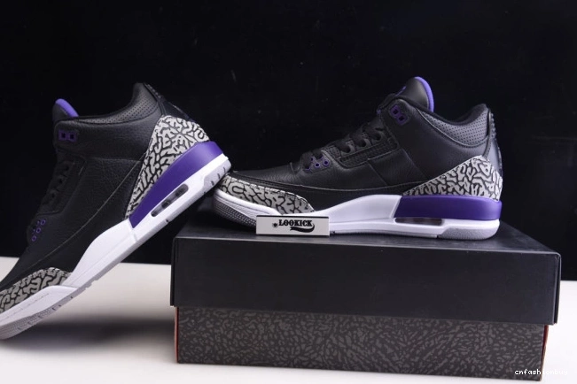 Jordan Black CT8532-050 Air Purple Retro Court 3 0825